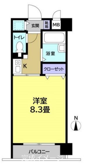 ブライティ助信 402号室 間取り