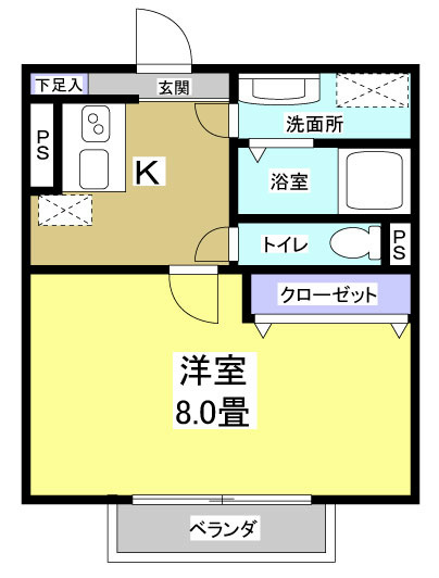 アズフレンディ 207号室 間取り