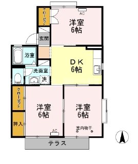 セジュールひだ 101号室 間取り