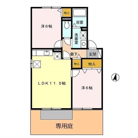 プリムヴェール　Ａ 間取り図