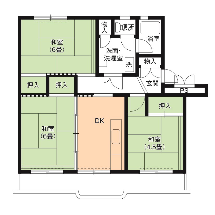 磐田東新町団地5号棟 間取り図