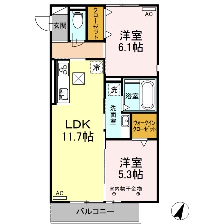 Ｓｕｐｒｅｍｅ見付　A棟 101号室 間取り