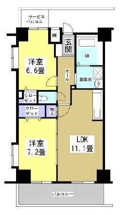 セントラルコート２１ 0701号室 間取り