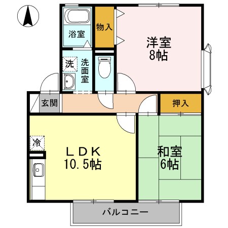 ゆーかりＨｉｌｌｓ 201号室 間取り