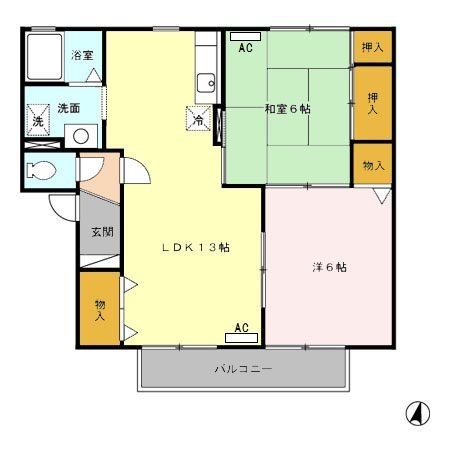 二瀬川ノーバ　Ａ 間取り図