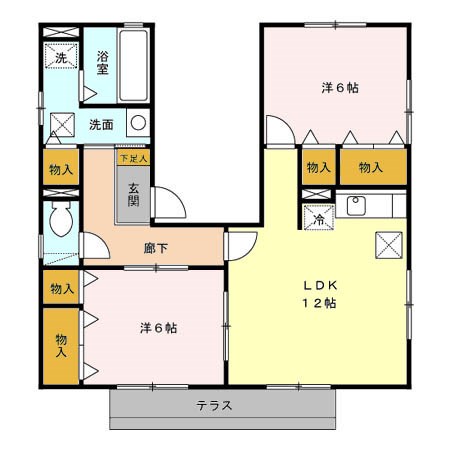 セジュールルピナ 101号室 間取り