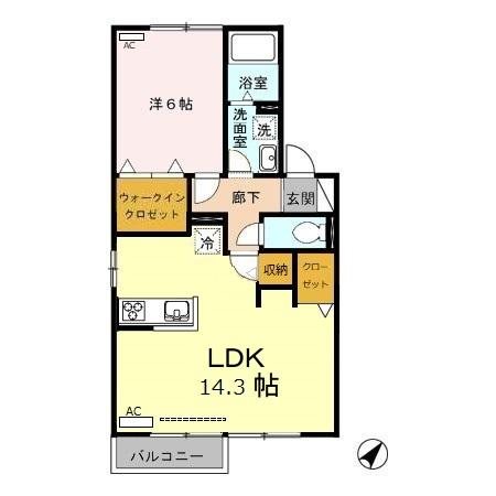 チェリーハウス 202号室 間取り