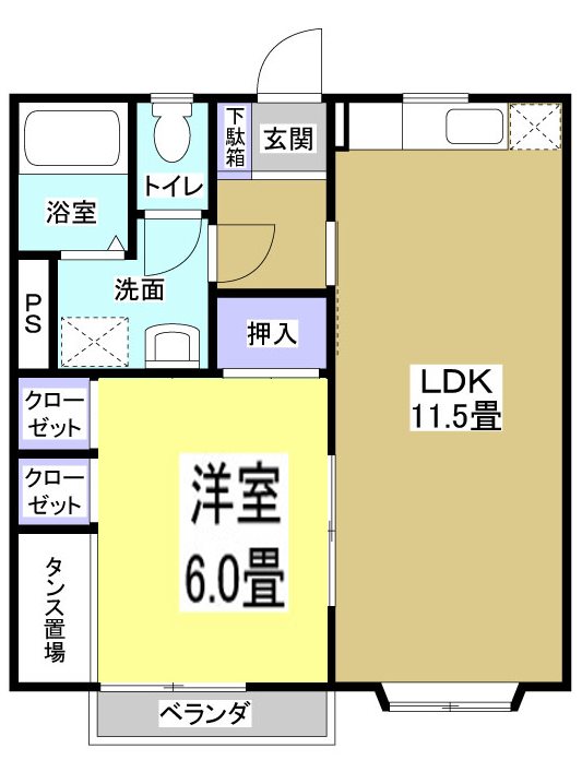 オレンジハウスＡ棟 202号室 間取り