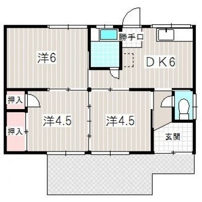 楊子町59貸家 間取り図