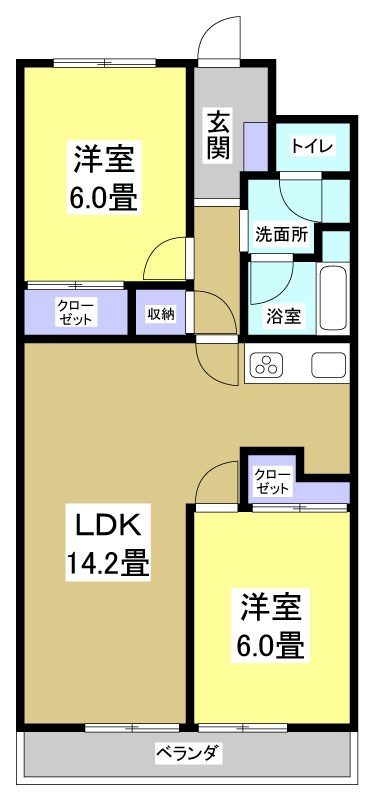 グレースシティⅠ 102号室 間取り