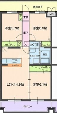 セラヴィー弐番館  301号室 間取り