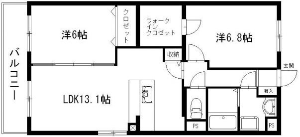 グランストーク中野町 305号室 間取り