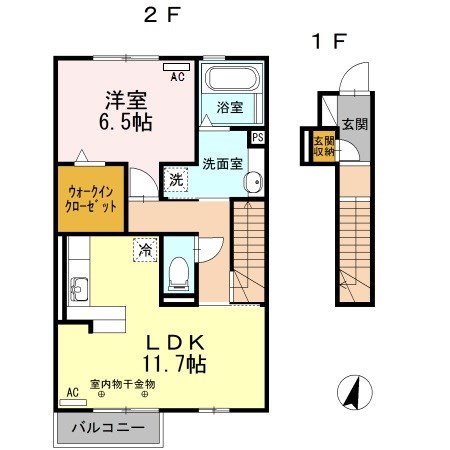 グランメール掛川 202号室 間取り