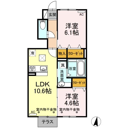 ウィットSENGEN　A棟 間取り図