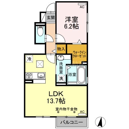 ウィットSENGEN　B棟 間取り図