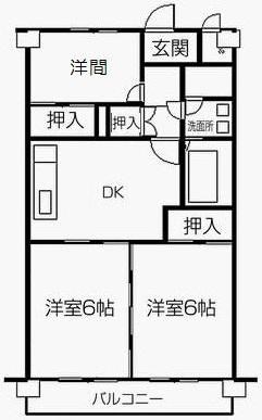 菊川サンハイツ 402号室 間取り