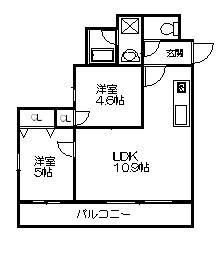 サウスコート 401号室 間取り