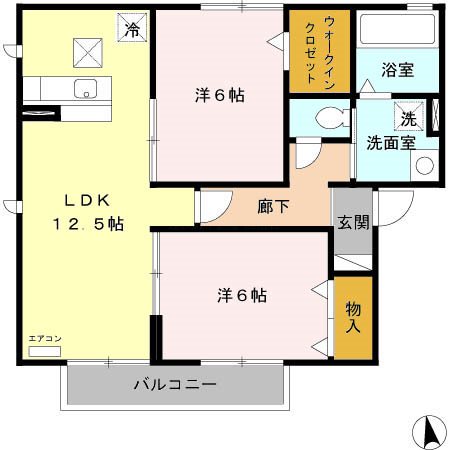 リビングタウン桃の里D 間取り図