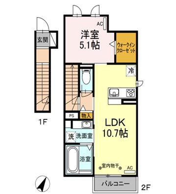 ラ ペ・クロシェットＭ 間取り図