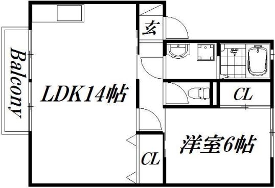 スカイハイツE 間取り図