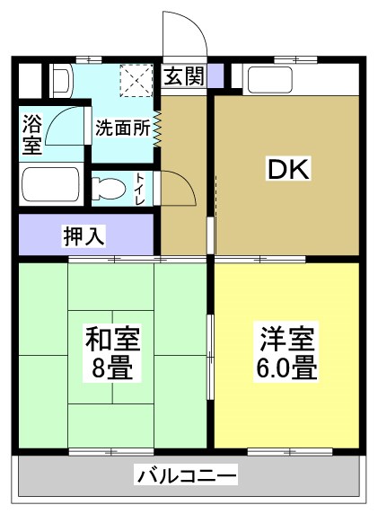 クラフトⅡ 203号室 間取り