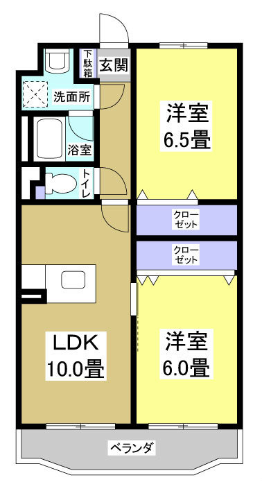 パルティール 205号室 間取り