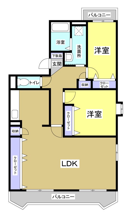 グリュック 101号室 間取り