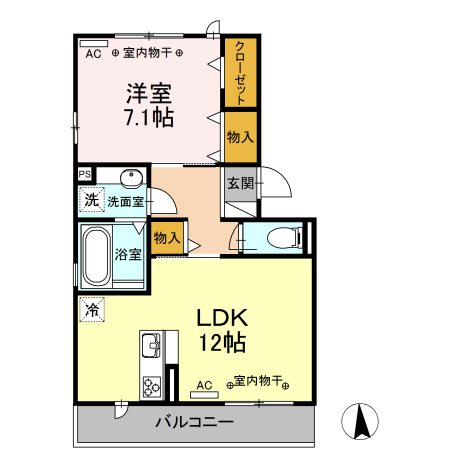 グリーンパーク早出 302号室 間取り