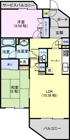 ブライティ広沢 303号室 間取り