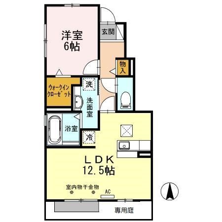 コンフィアンス-フェール　B 102号室 間取り