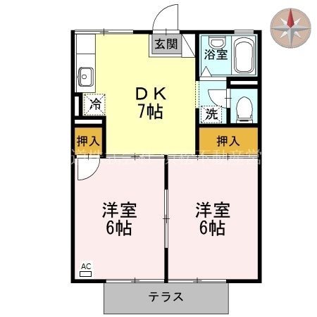 セジュール本町 103号室 間取り