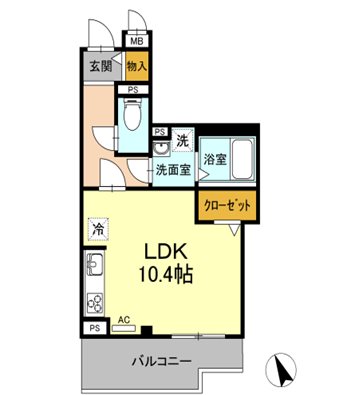 マモリエ 404号室 間取り