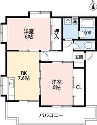 コーポフォーリーフ　B 205号室 間取り