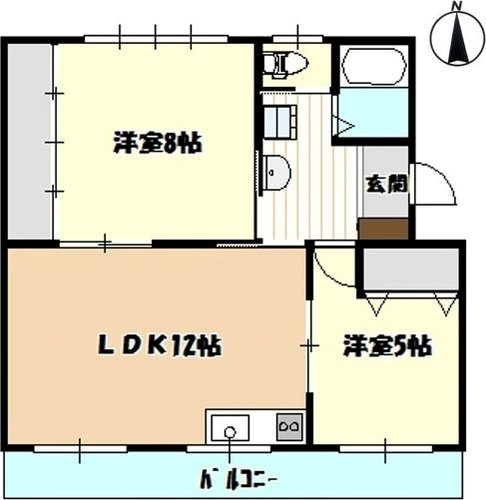 レイク平和Ａ 102号室 間取り