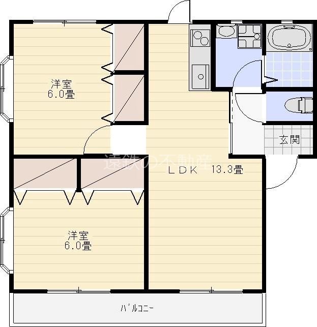 ティエドIIO A 202号室 間取り