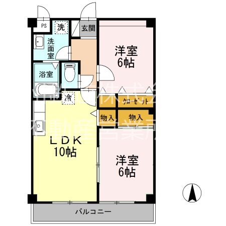 マンション紫雲　B 間取り図