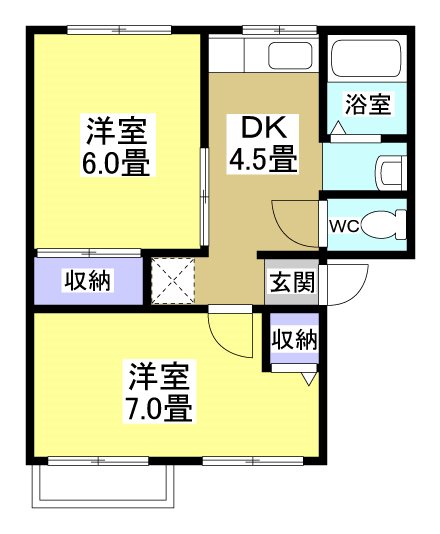 フィフティⅡ 202号室 間取り