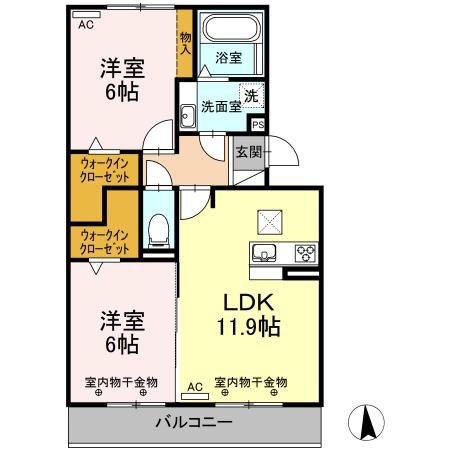 ＤーＧＲＡＣＥ  202号室 間取り