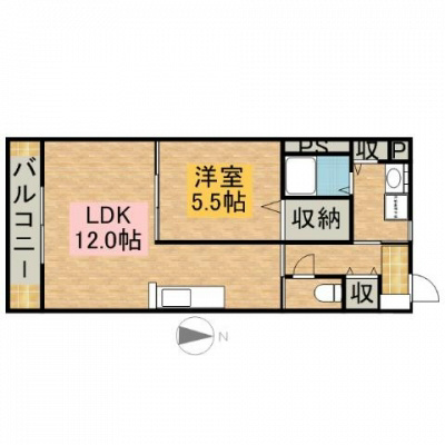 ベルティオ 105号室 間取り