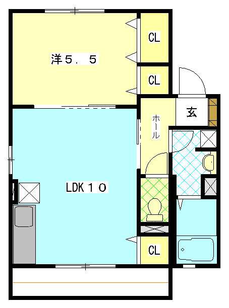 メイプルⅡ 101号室 間取り