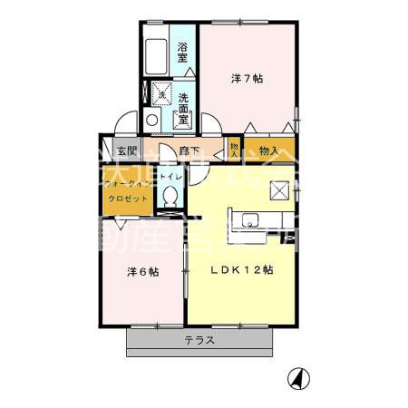 リビングタウン長谷　Ｅ 101号室 間取り