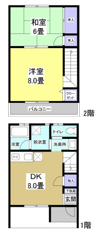 おおしろ 103号室 間取り