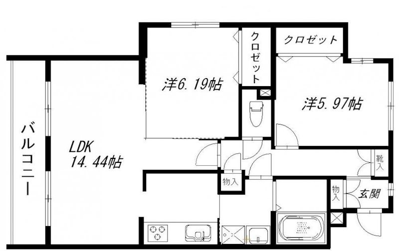 ベルクロンヌ 103号室 間取り