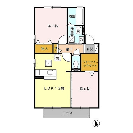ローズコート 和田　Ｂ 間取り図