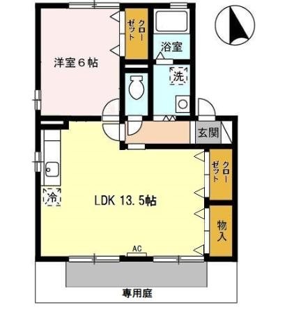 ハイカムール北島 B 間取り図