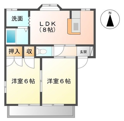 アベニュー平野ⅡＡ 間取り図