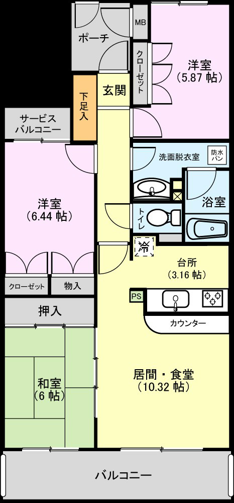 ブライティ広沢 306号室 間取り
