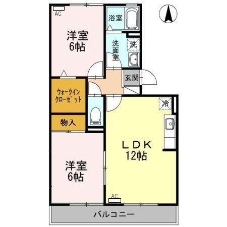 プリムヴェール 302号室 間取り