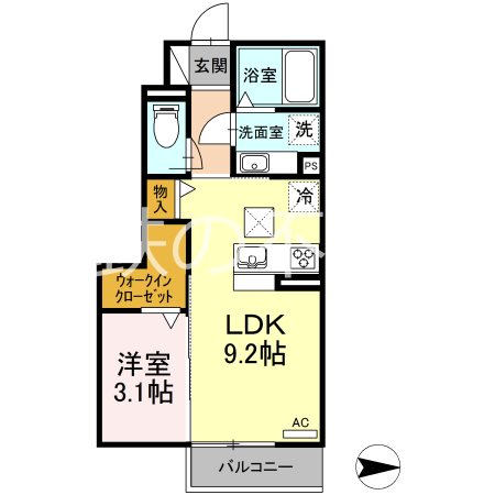 エクセル21　Ⅴ 105号室 間取り