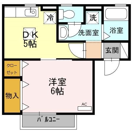 ファンテール C 102号室 間取り